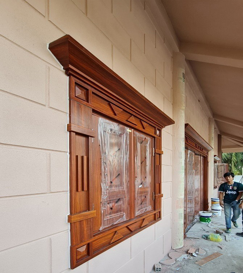cửa sổ thép vân gỗ tại tiền giang