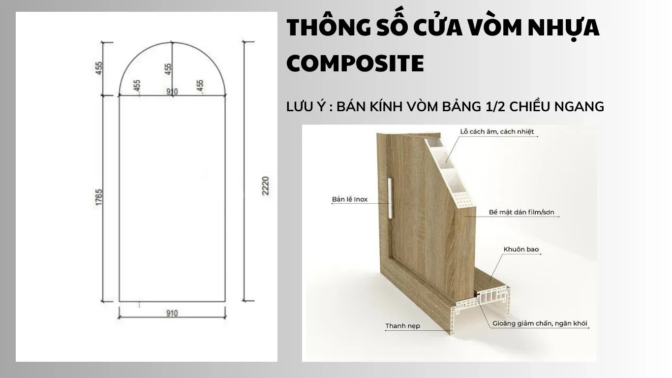 Nội, ngoại thất: cửa nhựa vòm composite tại bình chánh Cau-tao-vom-cps